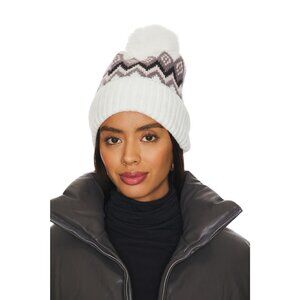 Hat Attack Fair Isle Beanie in Ivory Pink New Womens Winter Hat
